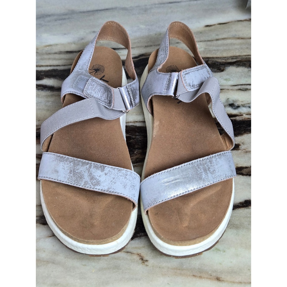 OTBT Sierra‎ Metallic Silver Leather Platform Strappy Sandals 10M 10011